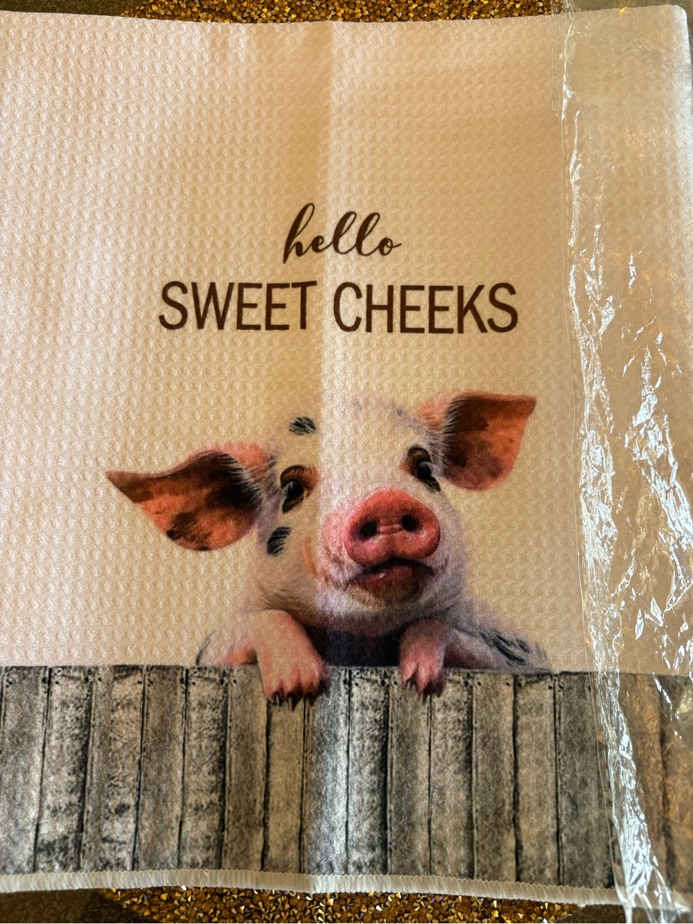 Hello Sweet Cheeks NWT Pink Pig Kitchen Towel